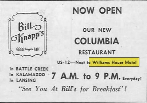 Williams House Motel - May 1956 Ad For Knapps (newer photo)